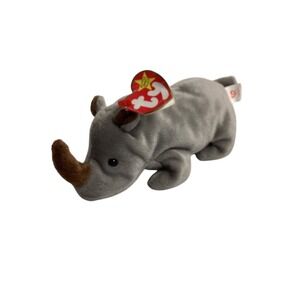 Ty Beanie Babies‎ Spike Rhino Plush Stuffed Animal Toy Collectible